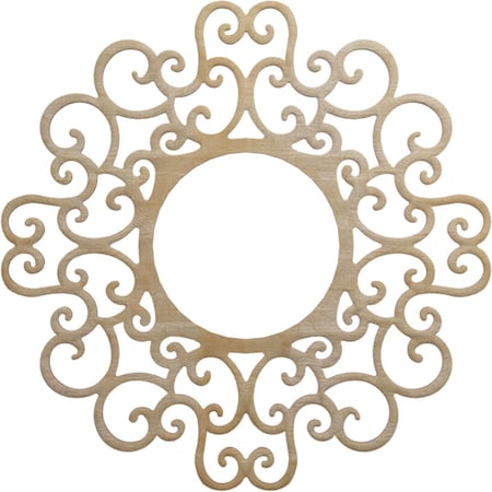 Ekena Millwork Reims Wood Fretwork Pierced Ceiling Medallion, Hickory, 24"OD x 9 1/8"ID x 1/4"T CMWP24X24X0250REHI